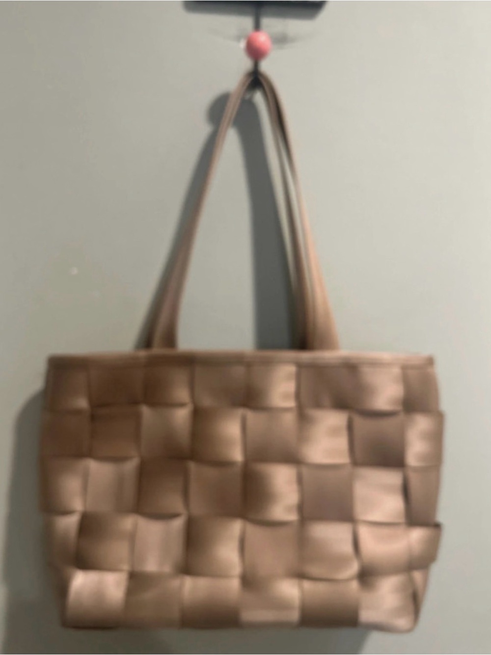 HARVEY’S Vintage Woven Genuine Beige Sand-Color Seatbelt Purse Bag Y2K OOAK EUC